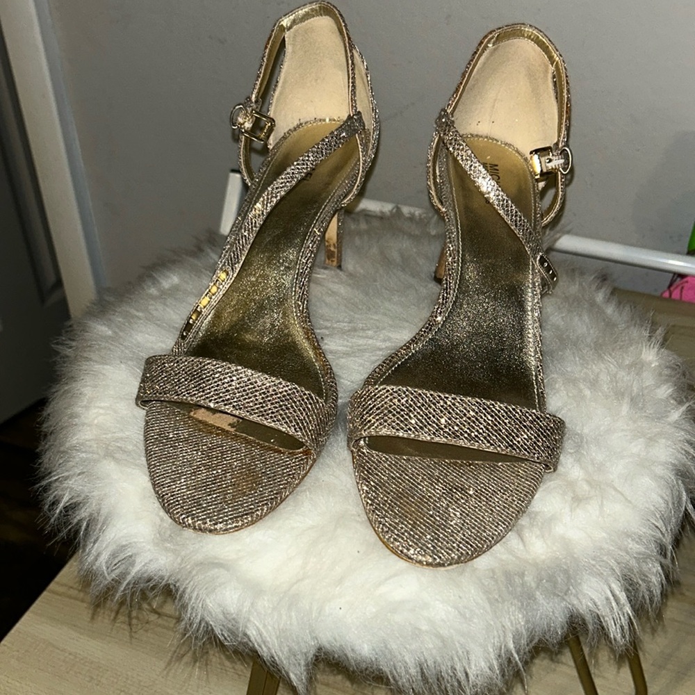 Michael Kors Gold Evening Sandal with Heel